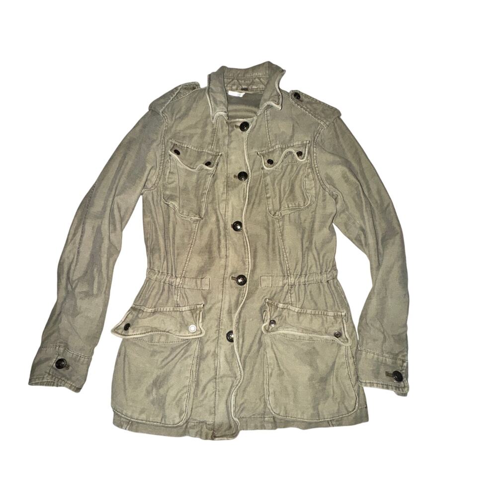 Free People Not Your Brothers Surplus Jacket Women's Size XS Army Green Pockets